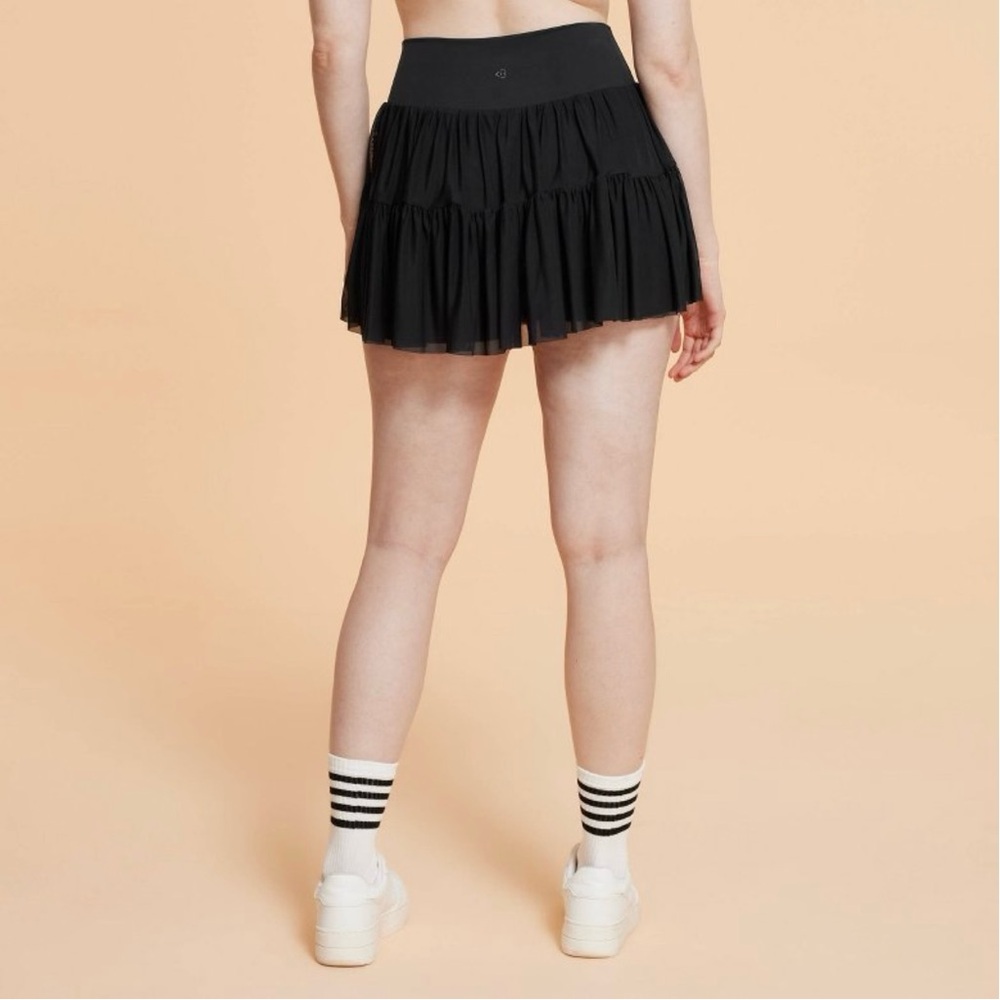 Blogilates Ballerina Skort Active Skirt Shorts Flare Swirl Jet Black Size XL NWT - Picture 7 of 10